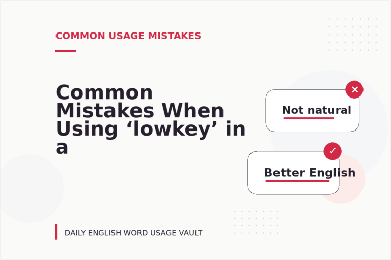 Common Mistakes When Using ‘lowkey’ in a Sentence Common Mistakes When Using ‘lowkey’ in a Sentence