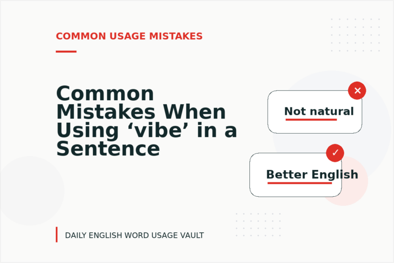 Common Mistakes When Using ‘vibe’ in a Sentence Common Mistakes When Using ‘vibe’ in a Sentence